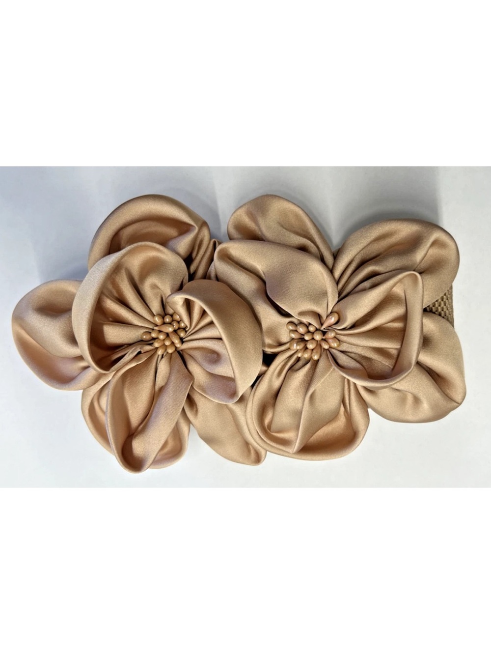 Floral Wide Nude Belt Stretchy Chunky Waist Belt Dress Belts Big Flower